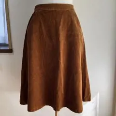 【UNIQLO】美品 ブラウン コーデュロイ フレアスカート