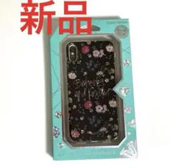 《新品》お花とキラキラストーン❤︎クリスタルiphoneケース(黒)