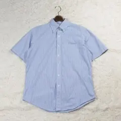 A19663 美品 WTAPS×トーマスメイソン 半袖オックスフォードシャツ青M 