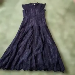 MERCURYDUO ブラックレースノースリーブロングワンピース