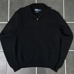 90s Polo Ralph Lauren ハーフジップ　ポニー無し　ブラック