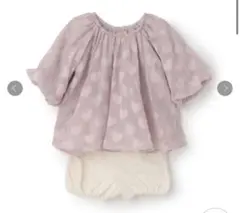 プティマイン　セットアップ　ハート柄トップスとショートパンツセット 80cm