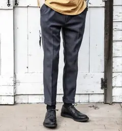 ミスターオリーブMR.OLIVEポリエステルツイルワンプリーツテーパードパンツS