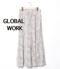 GLOBAL WORK さらさらリラックスフレアワイドパンツ M スカート