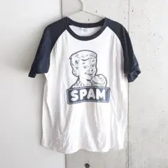 SPAM ラグラン 半袖Tシャツ ネイビー×ホワイト 沖縄