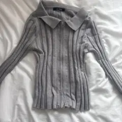 non-hedge リブニット ジップアップ グレー