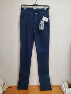 ハイウエスト ネイビー スキニーデニム ソフトデニム スーパーストレッチ L