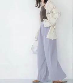 coca 楊柳ワイドパンツ　ワンサイズのサムネイル