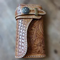 DEEPZONE．本革カ−ビングレザー 長財布