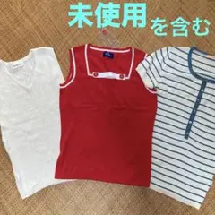 未使用を含む　レディース　サマーニット　3点組　ノースリーブ　半袖　綿100%のサムネイル