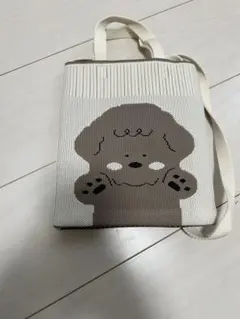 犬イラスト付きショルダーバッグ