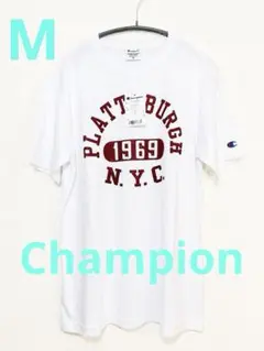 新品 Champion Tシャツ M ホワイト ロゴ プリント 半袖