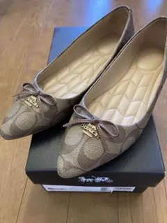 【新品未使用】COACH アリーナ バレエシューズフラットシューズ23.5㎝ 新品未使用】COACH アリーナ バレエシューズフラットシューズ23.5㎝
