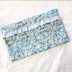 ハンドメイド リバティ フリルポーチ ファスナーポーチ ペタルウィッシュ