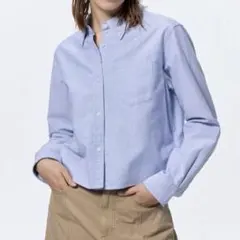 GU オックスフォードショートシャツ　Ｍサイズ　ライトブルー