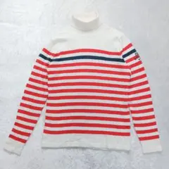 キャロウェイ タートルネック セーター 白 赤 ボーダー ハイネック ゴルフ L