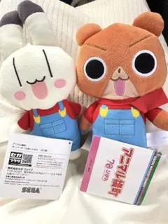 【新品未使用】アニマル横丁　オーバーオールぬいぐるみ　4点セット　ガチャガチャ