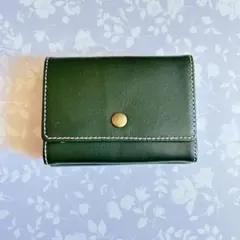 新品・未使用⭐︎本革　三つ折り財布　ミニ財布　コンパクト財布　小銭入れ　グリーン