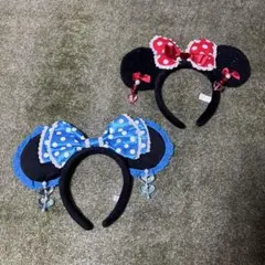 ディズニーランドミニーマウス風カチューシャ2点セット