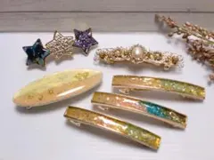 お得～◇ 6個 人気のバレッタ 星型 パール 天然シェル ビーチ 髪留め♪