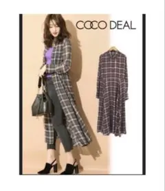 COCO DEAL チェック柄 ロングシャツワンピース