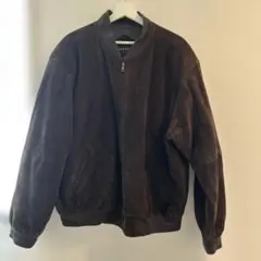 スウェードレザージャケット　ダークブラウン　L