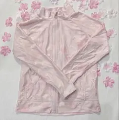 ピンク タイダイ柄フルジップ ラッシュガード　140cm