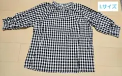 【新品未使用】レディース♡ギンガムチェック♡Lサイズ♡ 袖ゴム仕様