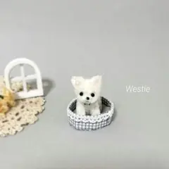 ウエスティ ホワイトテリア モールアート ハンドメイド 犬 ミニチュア ドールのサムネイル