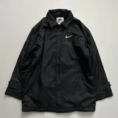 90s 白タグ ナイキ 中綿コーチジャケット 黒 M スウッシュ刺繍 ブラック