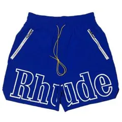 RHUDE ルード ウォッシュデザイン RHロゴ ショートパンツ ブルー Lのサムネイル