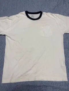 coen ホワイト/ネイビー リンガーTシャツ Lのサムネイル