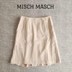 ミッシュマッシュ　フリーススカート　ビジュー　プリーツ　M　ベビーピンク