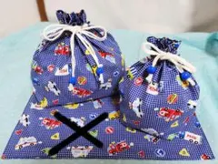 ハンドメイド☆可愛い車のお弁当袋＆コップ袋♪