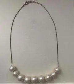 コットンパールネックレス シルバーカラー