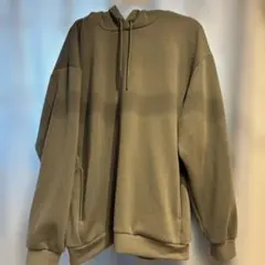 オリーブグリーン フード付きパーカー Lサイズ