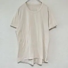 ★美品❣️プレーン Tシャツ 丸首 半袖 【L】コットン 生成 ストレッチ