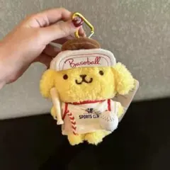 ポムポムプリン 野球ユニフォームぬいぐるみキーホルダー