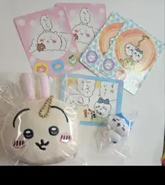 【まとめ売り】ちいかわ うさぎ ガチャマスコット ＆ 丸美屋 シール 5枚セット