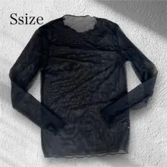 DAZY シアーメッシュ 長袖トップス ブラック Sサイズ