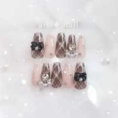 オーダーネイルチップ♡くすみグレー量産型推し活地雷フレンチガーリー