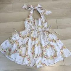 完売品 LIZ LISAいちごローズブーケレースアップリボンフリルワンピ 完売品 LIZ LISAいちごローズブーケレースアップリボンフリルワンピ