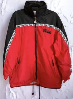 ファーストダウン 刺繍ロゴ フード付き 裏メッシュ ナイロンジャケット サイズM