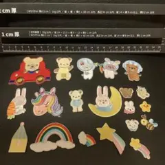 [在庫処分] うさぎ/熊/動物/虹/ ワッペン まとめ売り　貼り付け/縫いつけ