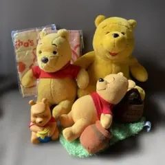 プーさんグッズ　セット　ぬいぐるみ　貯金箱　タオルハンカチ