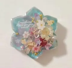 「1280」レジンヘアゴム　ポニーフック　ブローチ　マグネット