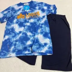 新品LOGOS男の子半袖パジャマ上下セット 160cm ブルー系