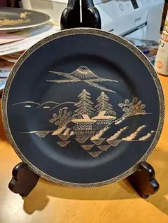 薩摩 江戸 極上島津献上品 純金黒金彩蒔絵 飾り皿 島津丸十文印 - メルカリ
