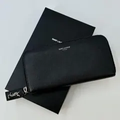 美品✨サンローラン 長財布 カサンドラ ラウンドジップ レザー ブラック