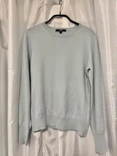 ユニクロ UNIQLO カシミヤ クルーネックセーター M ブルー レディース
